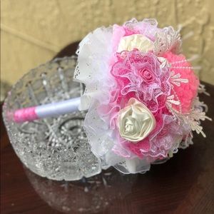 Satin and lace Handmade Wedding Bouquets